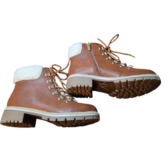 Sophie 17 Brown Size 2 Girl's Insulated Water Resistant Combat Boots Shoes Child - Picture 5 of 7